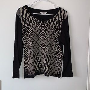 Semi beaded Black and Tan long sleeve.